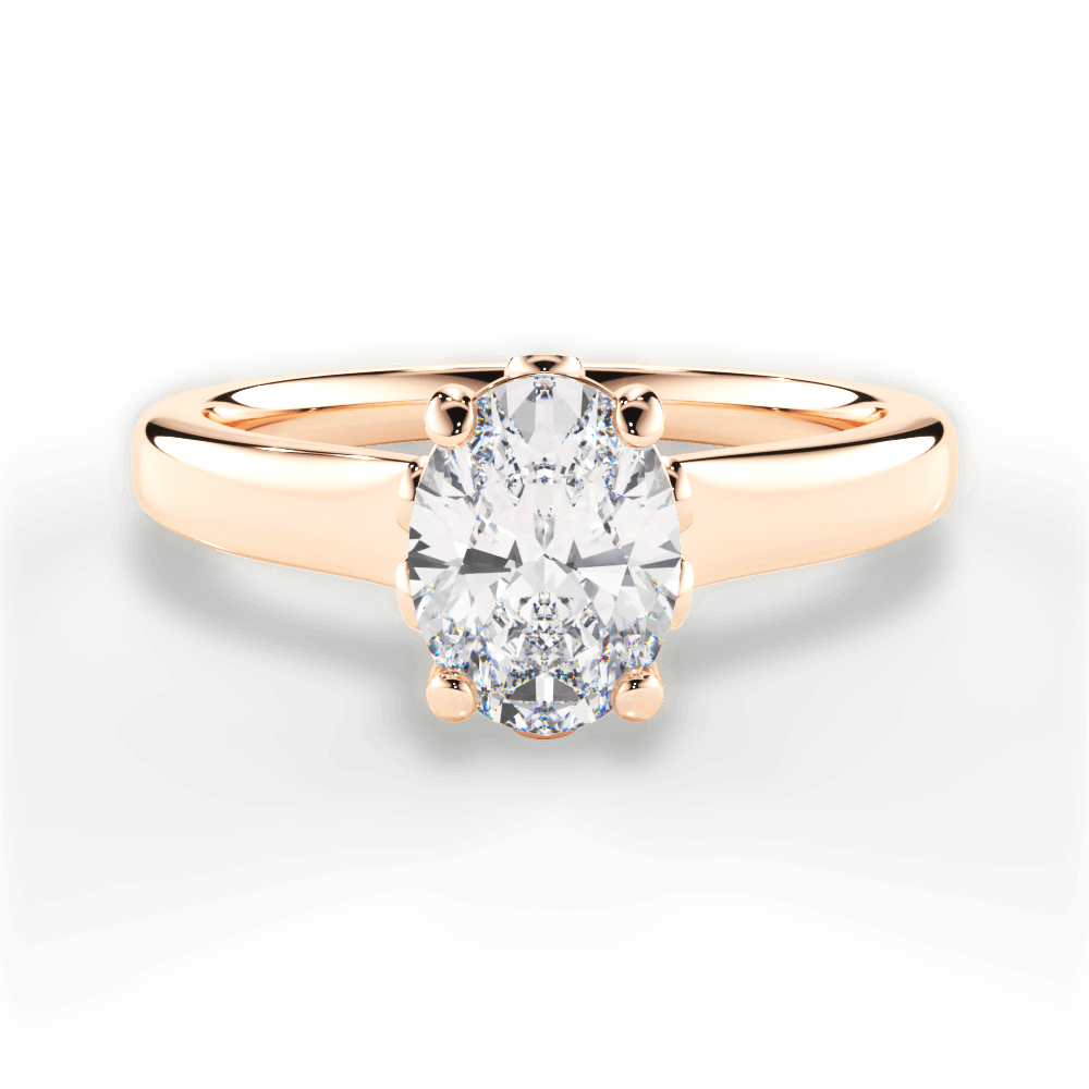 Carol Oval Cut Lab Grown Diamond 18Kt Rose Gold Engagement Ring