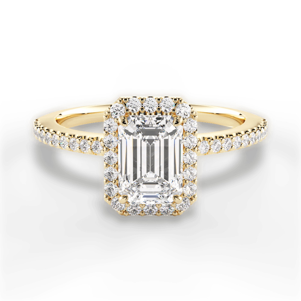 Joanne Emerald Cut Lab Grown Diamond 18Kt Yellow Gold Engagement Ring