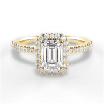 Joanne Emerald Cut Lab Grown Diamond 18Kt Yellow Gold Engagement Ring