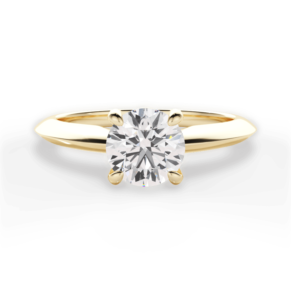 Diana Round Cut Lab Grown Diamond 18Kt Yellow Gold Engagement Ring