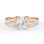Isabel Princess Cut Lab Grown Diamond 18Kt Rose Gold Engagement Ring
