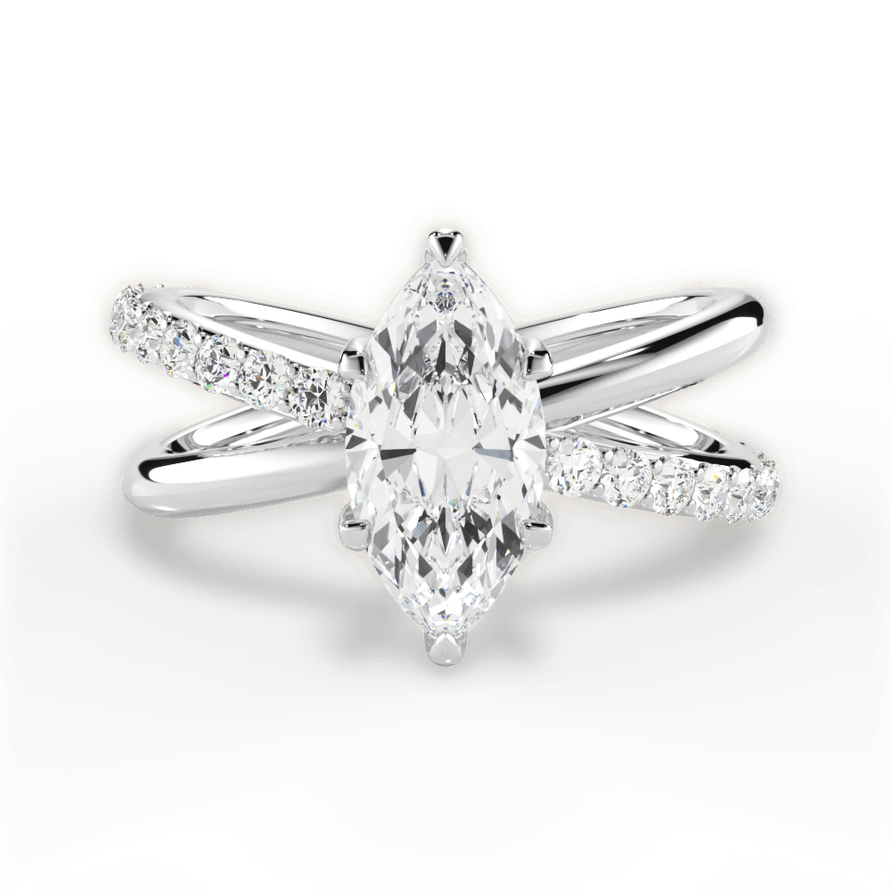 Jennifer Marquise Cut Lab Grown Diamond 18Kt White Gold Engagement Ring