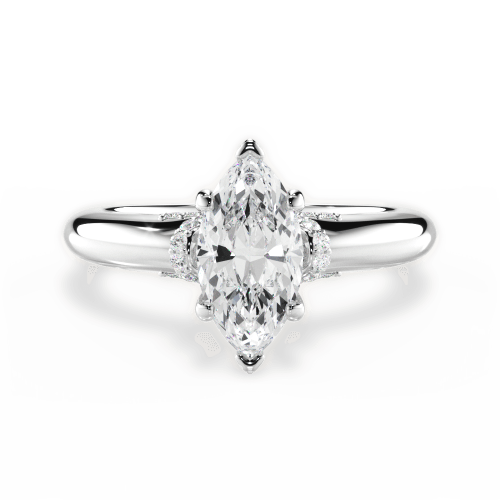 Florence Marquise Cut Lab Grown Diamond Platinum Engagement Ring