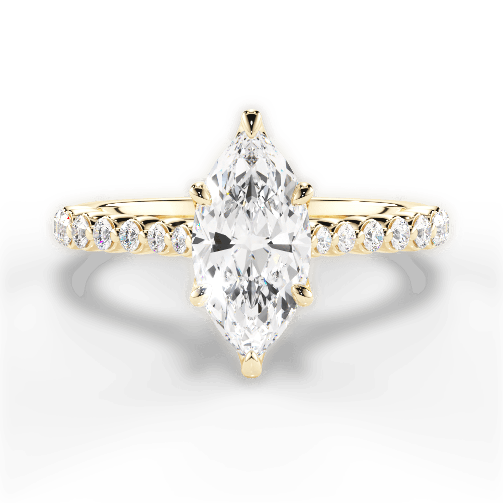 Dana Marquise Cut Lab Grown Diamond 18Kt Yellow Gold Engagement Ring