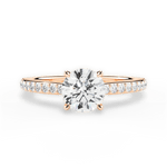 Joan Round Cut Lab Grown Diamond 18Kt Rose Gold Engagement Ring