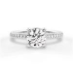 Janice Round Cut Lab Grown Diamond Platinum Engagement Ring