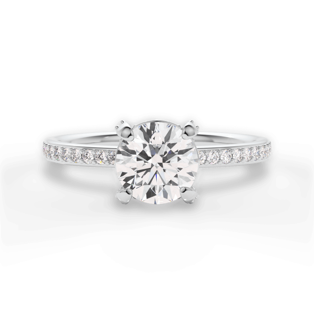 Janice Round Cut Lab Grown Diamond Platinum Engagement Ring