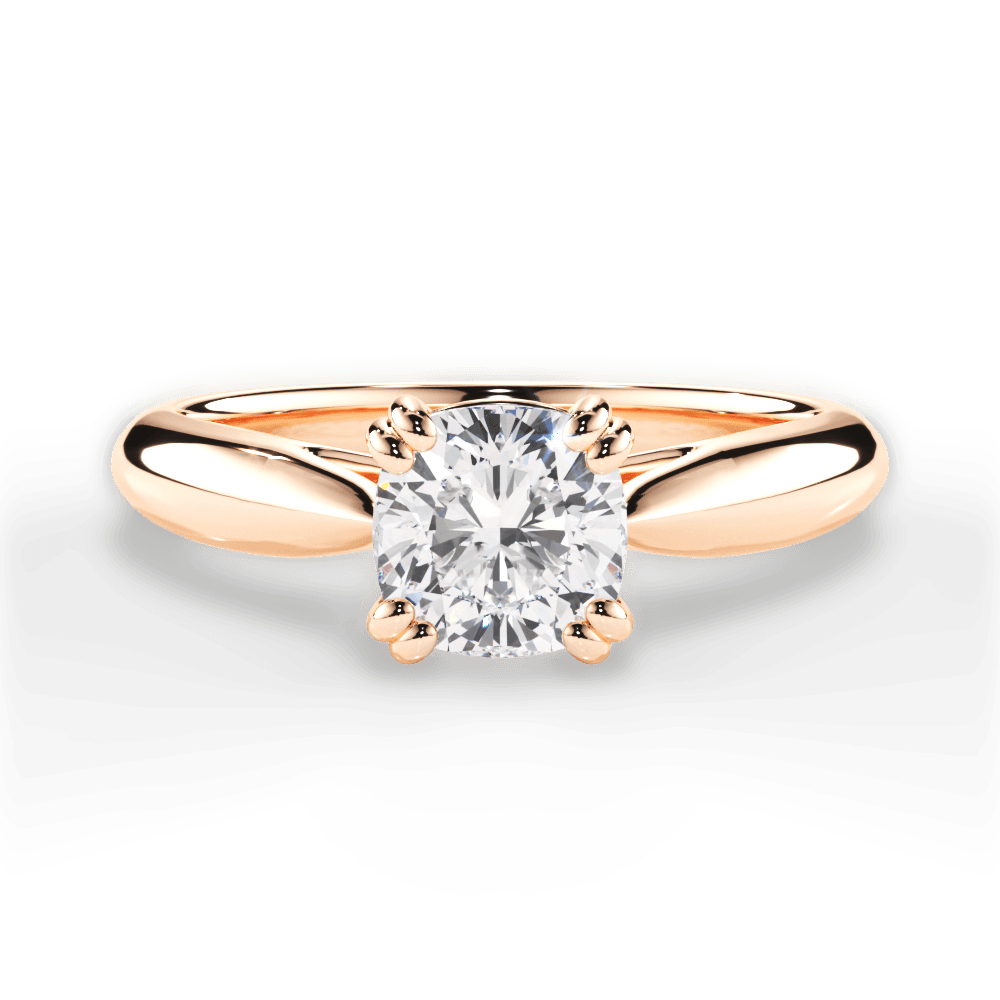 Gillian Cushion Cut Lab Grown Diamond 18Kt Rose Gold Engagement Ring
