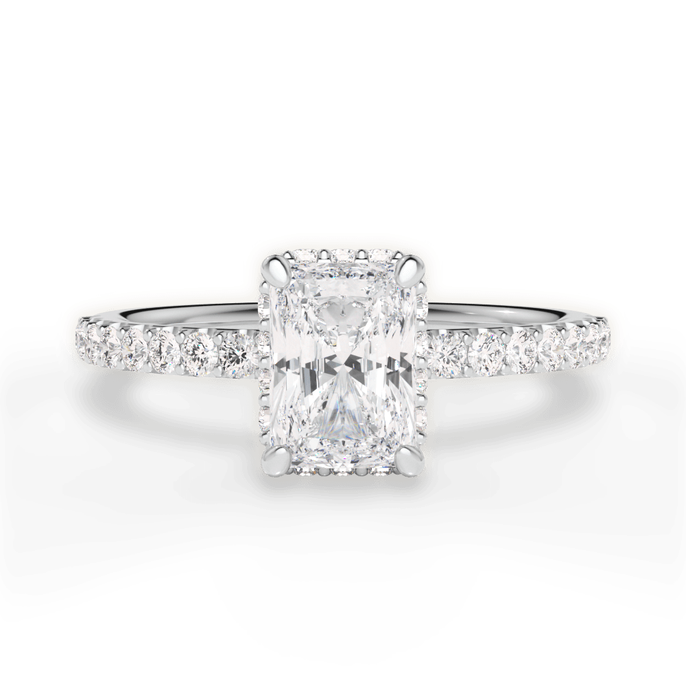 Isabella Radiant Cut Lab Grown Diamond Platinum Engagement Ring