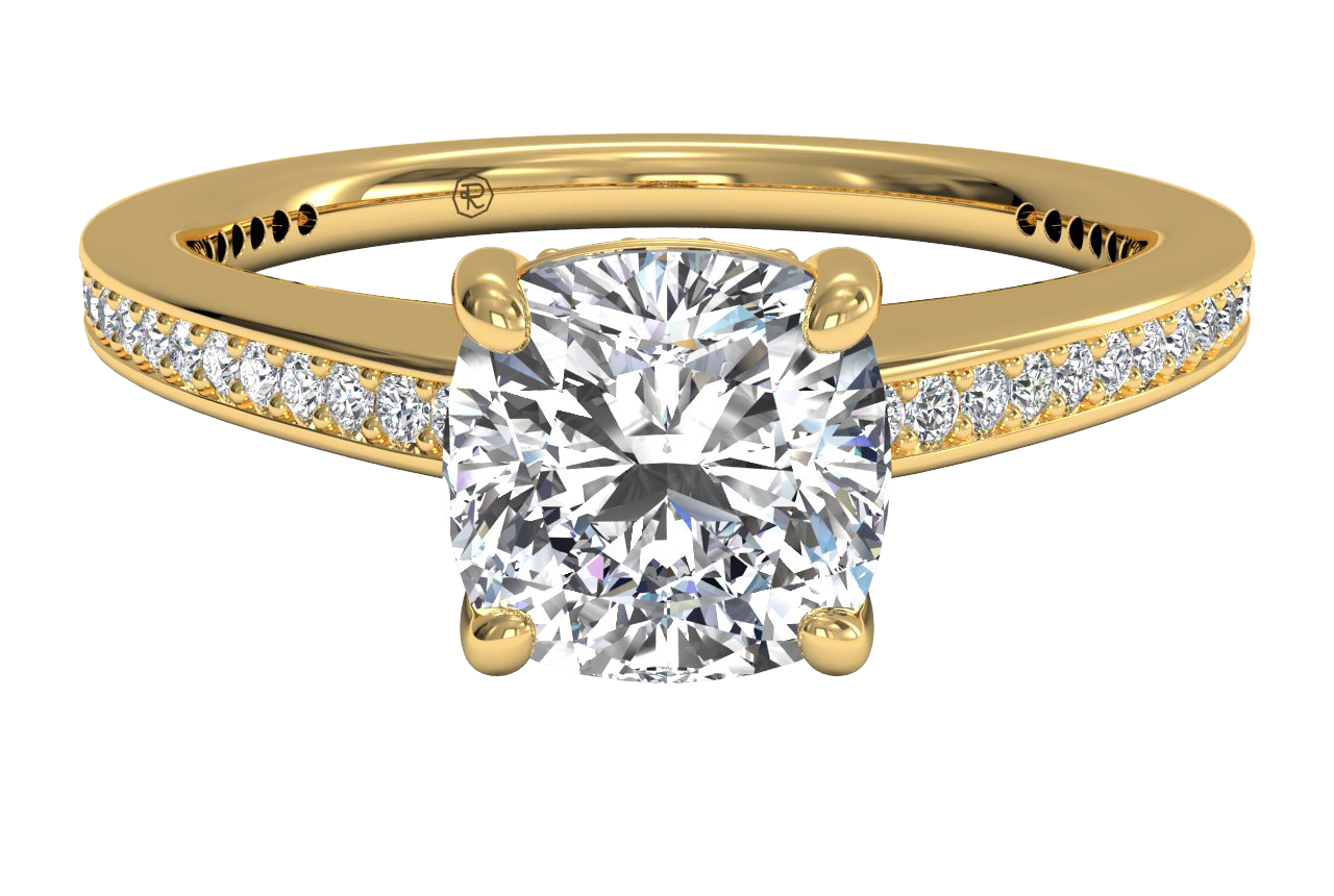 Judith Cushion Cut Lab Grown Diamond 18Kt Yellow Gold Engagement Ring