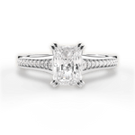 Delia Radiant Cut Lab Grown Diamond 18Kt White Gold Engagement Ring