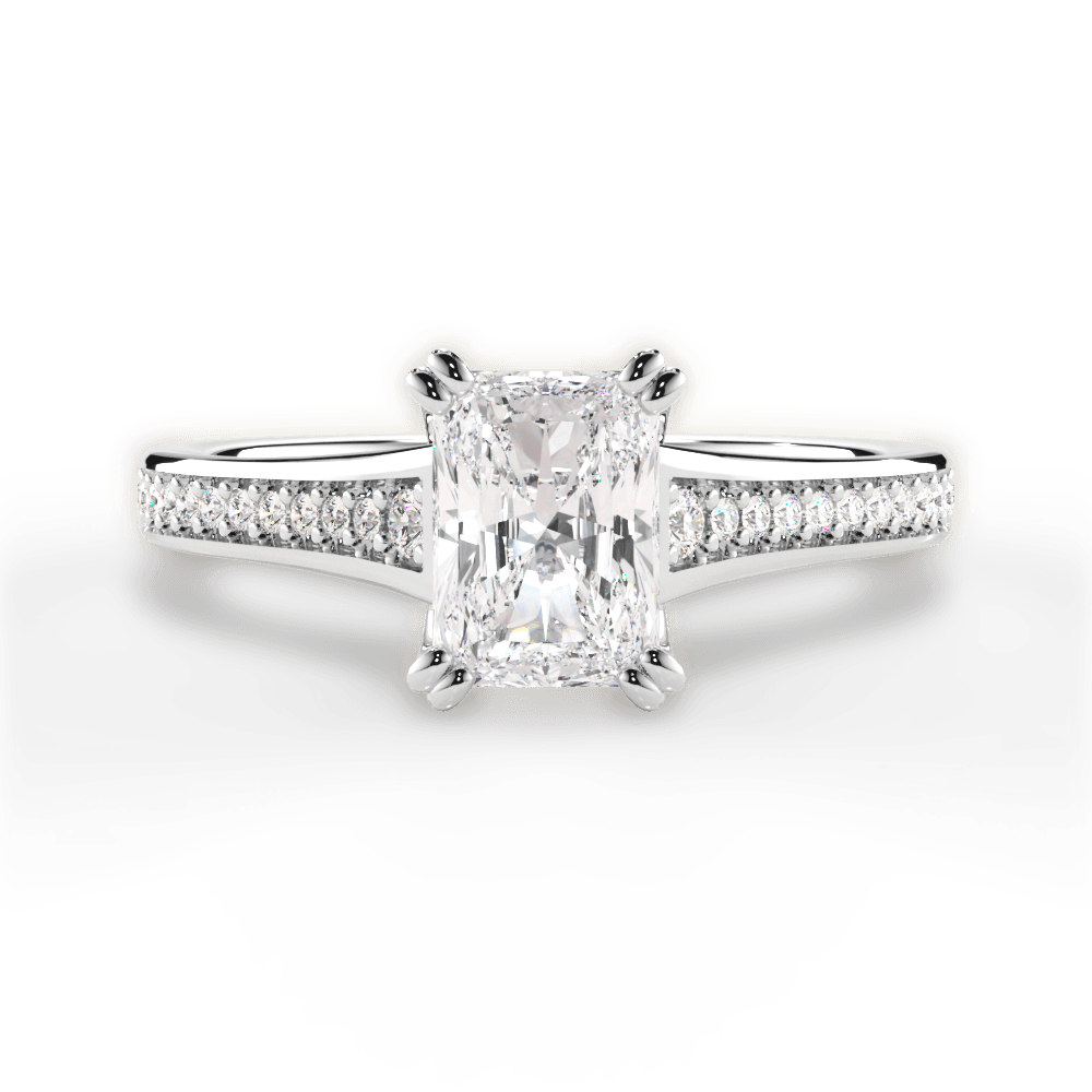 Delia Radiant Cut Lab Grown Diamond 18Kt White Gold Engagement Ring
