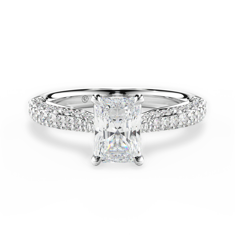 Kira Radiant Cut Lab Grown Diamond Platinum Engagement Ring
