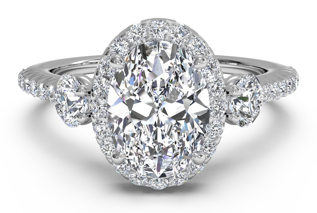 Julia Oval Cut Lab Grown Diamond Platinum Engagement Ring