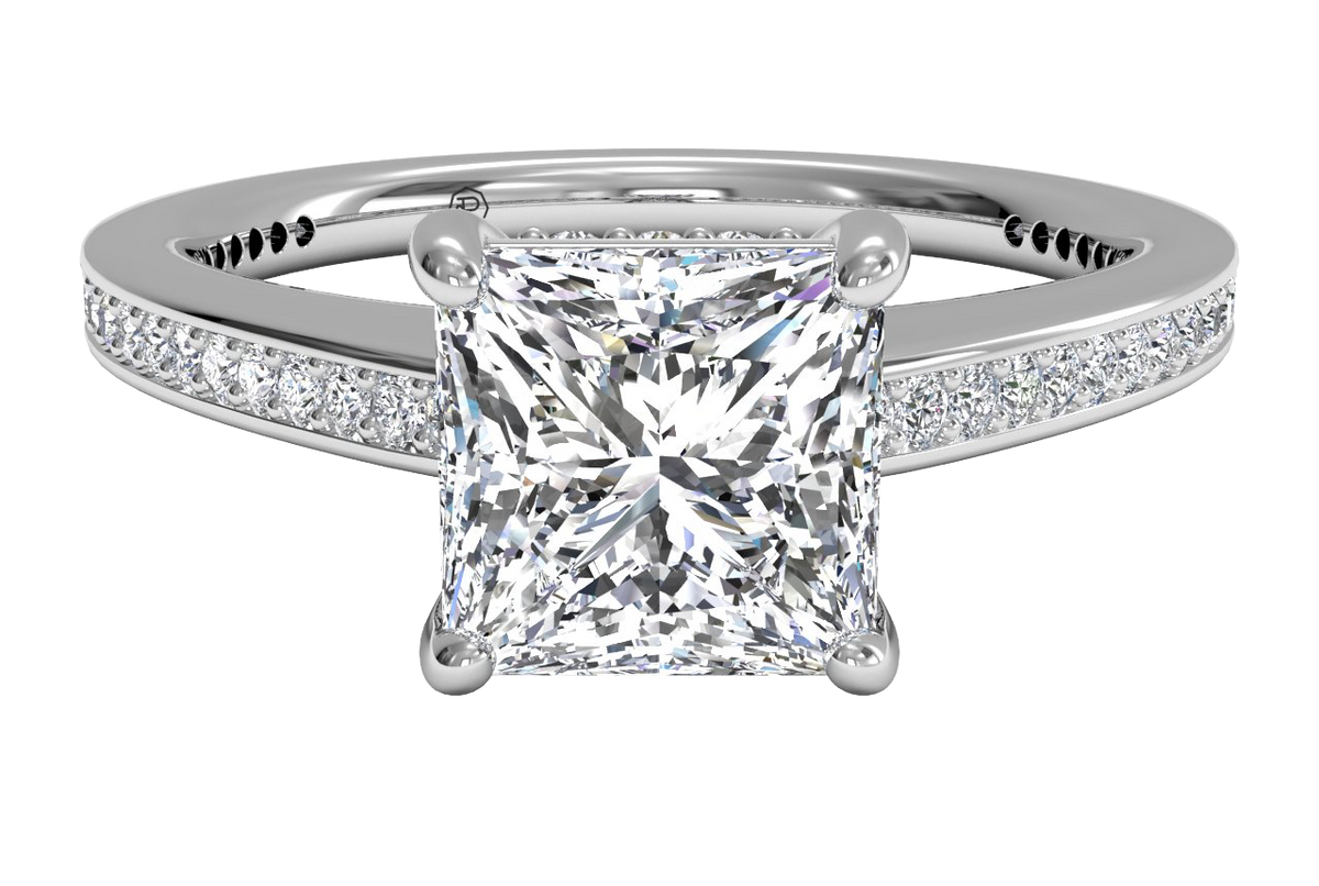 Judith Princess Cut Lab Grown Diamond 18Kt White Gold Engagement Ring