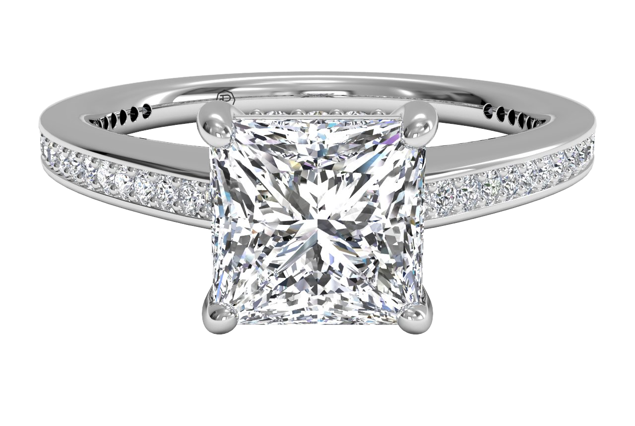 Judith Princess Cut Lab Grown Diamond 18Kt White Gold Engagement Ring