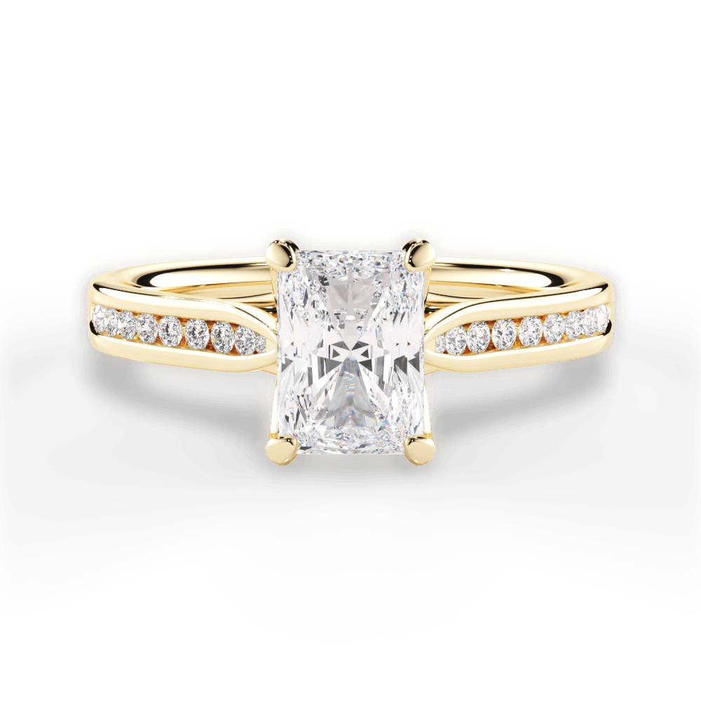 Elena Radiant Cut Lab Grown Diamond 18Kt Yellow Gold Engagement Ring