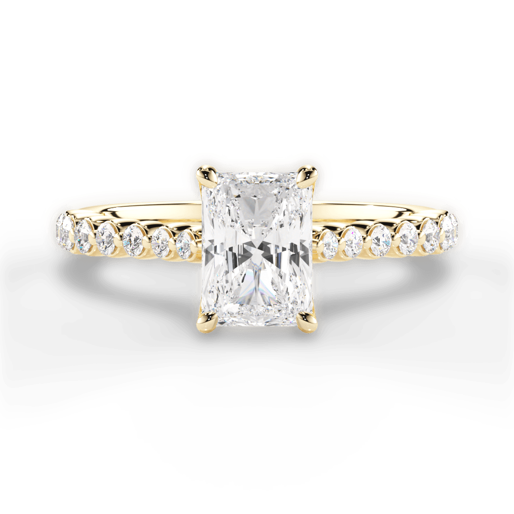 Dana Radiant Cut Lab Grown Diamond 18Kt Yellow Gold Engagement Ring