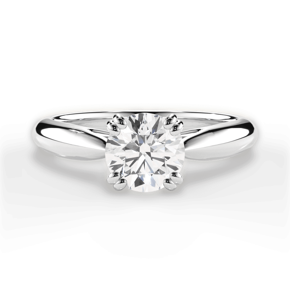 Camila Round Cut Lab Grown Diamond 14Kt White Gold Engagement Ring