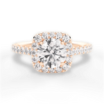 Ingrid Round Cut Lab Grown Diamond 18Kt Rose Gold Engagement Ring