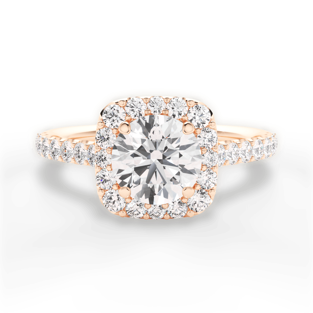 Ingrid Round Cut Lab Grown Diamond 18Kt Rose Gold Engagement Ring