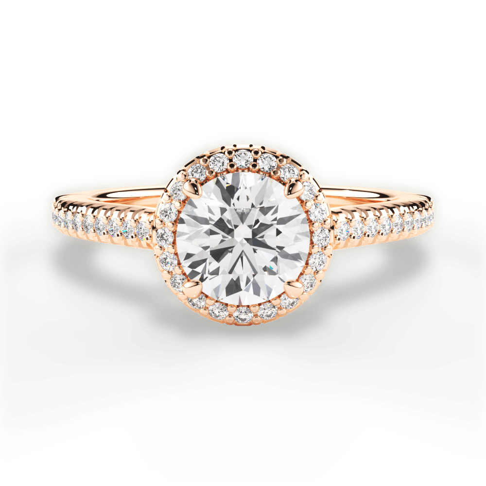 Jenny Round Cut Lab Grown Diamond 18Kt Rose Gold Engagement Ring