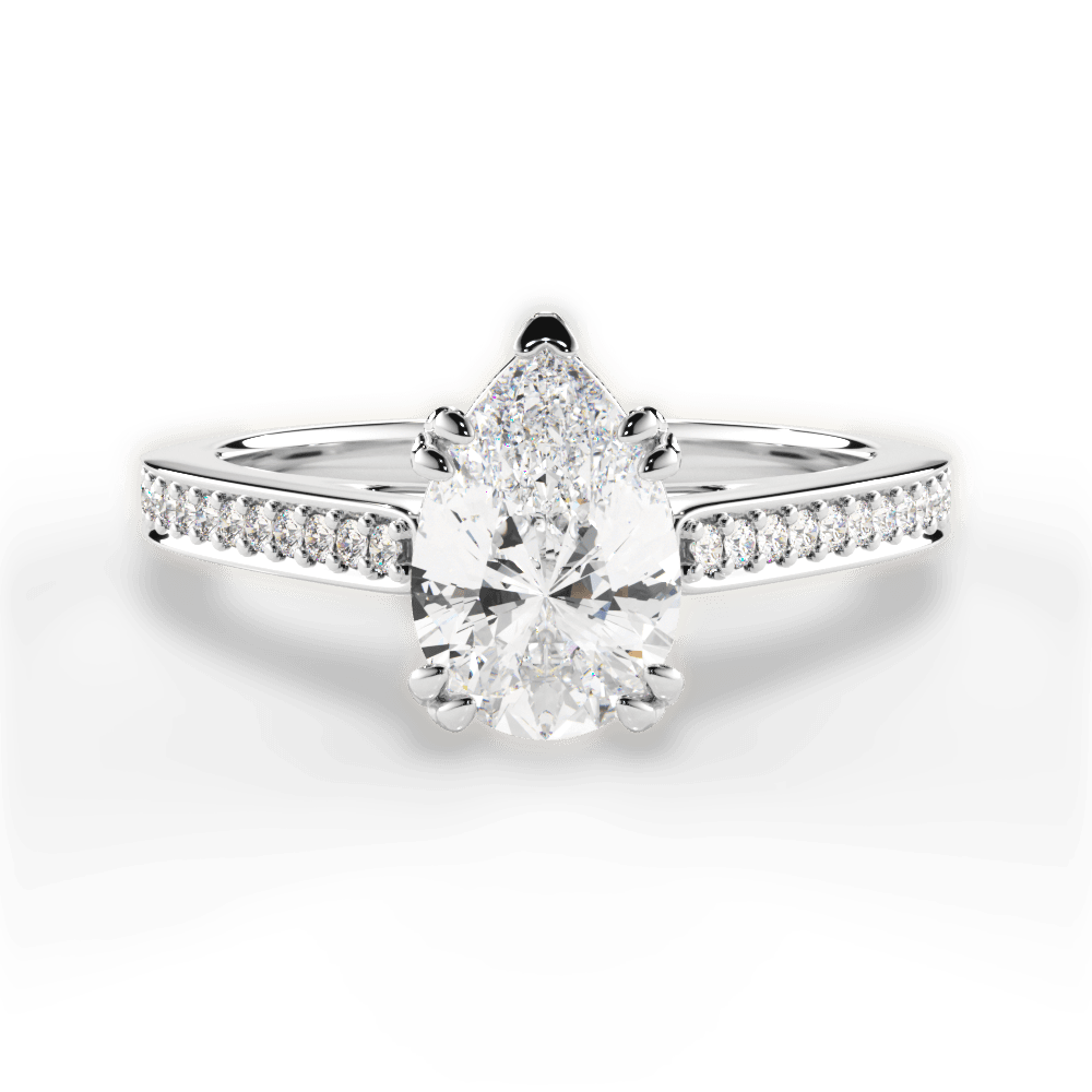 Denise Pear Cut Lab Grown Diamond 18Kt White Gold Engagement Ring
