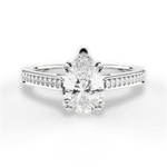 Denise Pear Cut Lab Grown Diamond Platinum Engagement Ring