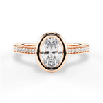 Deanna Oval Cut Lab Grown Diamond 18Kt Rose Gold Engagement Ring