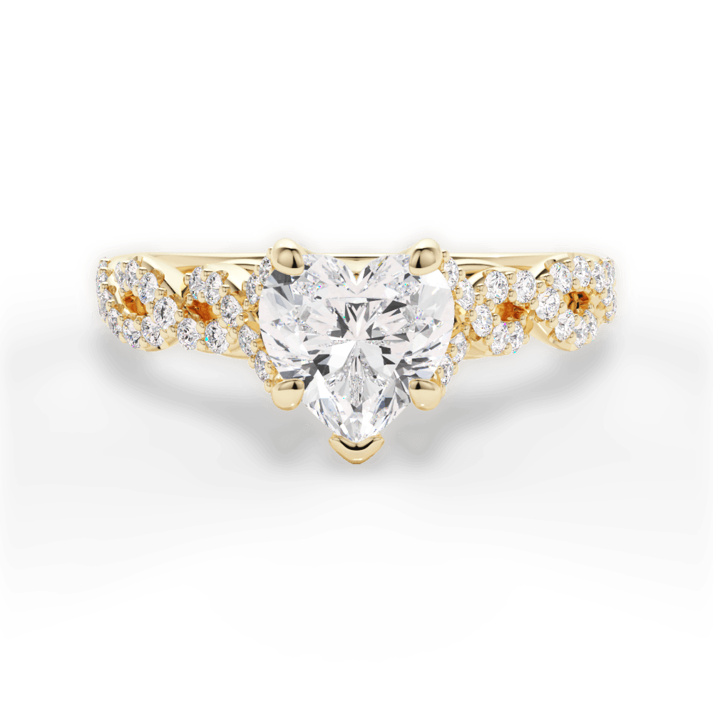 Justine Heart Cut Lab Grown Diamond 18Kt Yellow Gold Engagement Ring