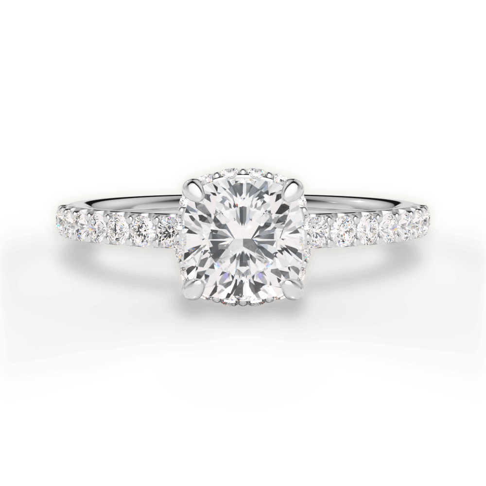 Isabella Cushion Cut Lab Grown Diamond Platinum Engagement Ring
