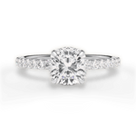 Isabella Cushion Cut Lab Grown Diamond 14Kt White Gold Engagement Ring