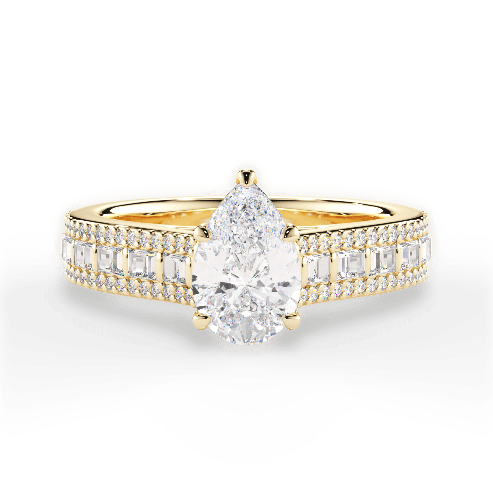 Lynn Pear Cut Lab Grown Diamond 18Kt Yellow Gold Engagement Ring