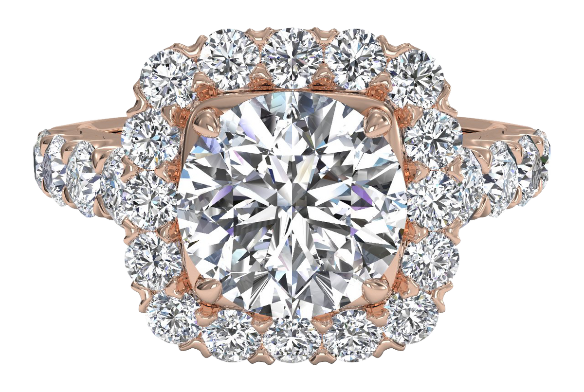 Lydia Round Cut Lab Grown Diamond 18Kt Rose Gold Engagement Ring