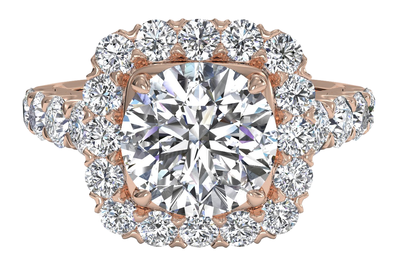 Lydia Round Cut Lab Grown Diamond 18Kt Rose Gold Engagement Ring