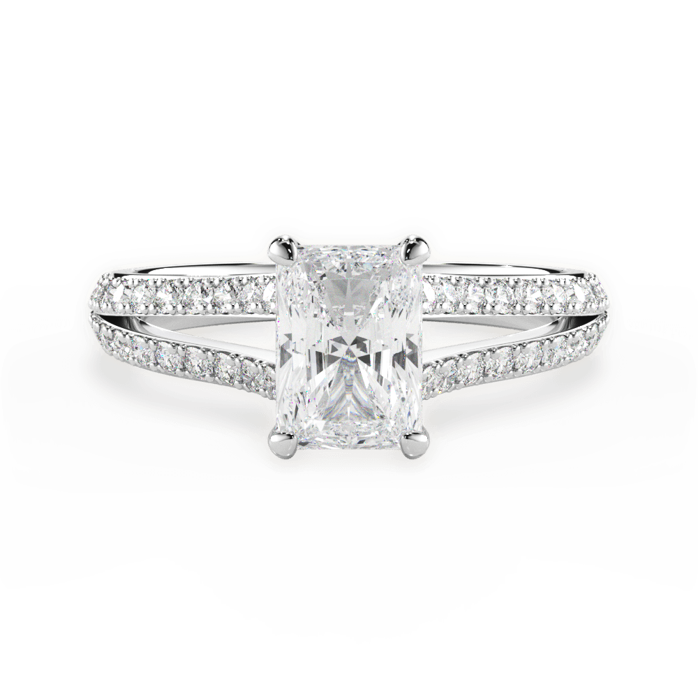 Kendra Radiant Cut Lab Grown Diamond 14Kt White Gold Engagement Ring