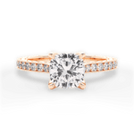 Gilda Cushion Cut Lab Grown Diamond 18Kt Rose Gold Engagement Ring