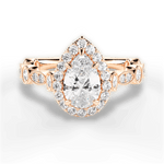 Irene Pear Cut Lab Grown Diamond 18Kt Rose Gold Engagement Ring