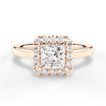 Fiona Princess Cut Lab Grown Diamond 18Kt Rose Gold Engagement Ring