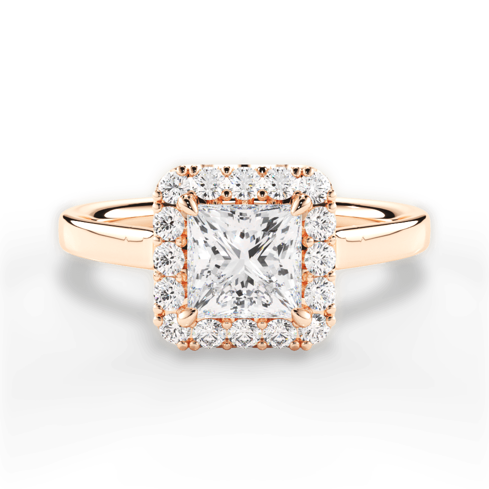 Fiona Princess Cut Lab Grown Diamond 18Kt Rose Gold Engagement Ring