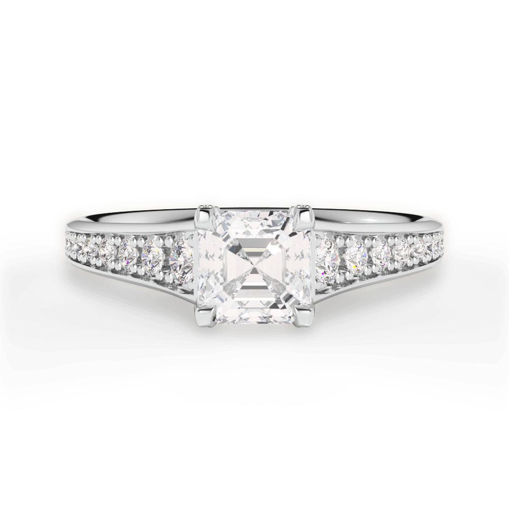 Leslie Asscher Cut Lab Grown Diamond Platinum Engagement Ring