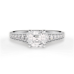 Leslie Asscher Cut Lab Grown Diamond 18Kt White Gold Engagement Ring
