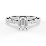 Elizabeth Emerald Cut Lab Grown Diamond 18Kt White Gold Engagement Ring