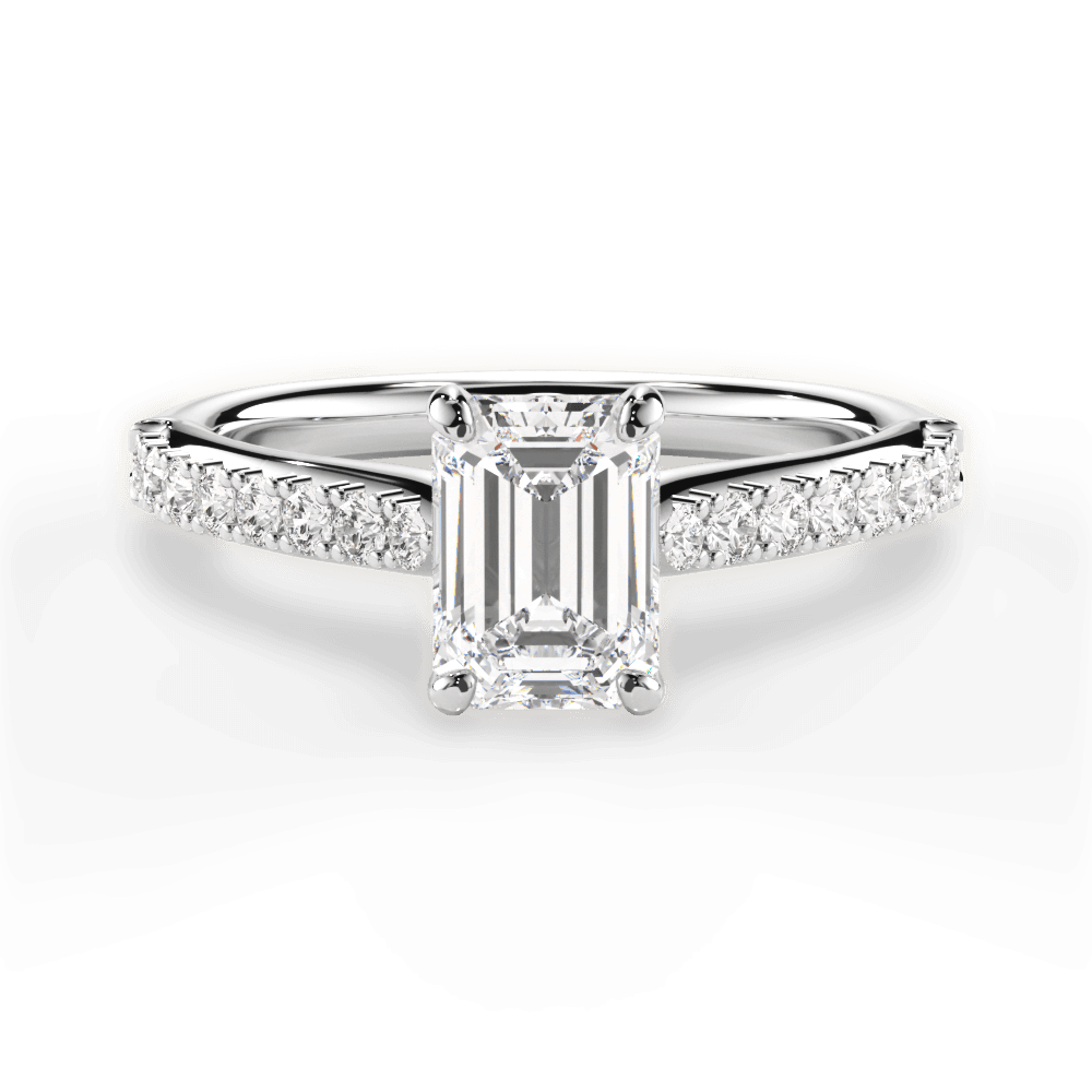 Elizabeth Emerald Cut Lab Grown Diamond Platinum Engagement Ring