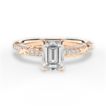 Gloria Emerald Cut Lab Grown Diamond 18Kt Rose Gold Engagement Ring