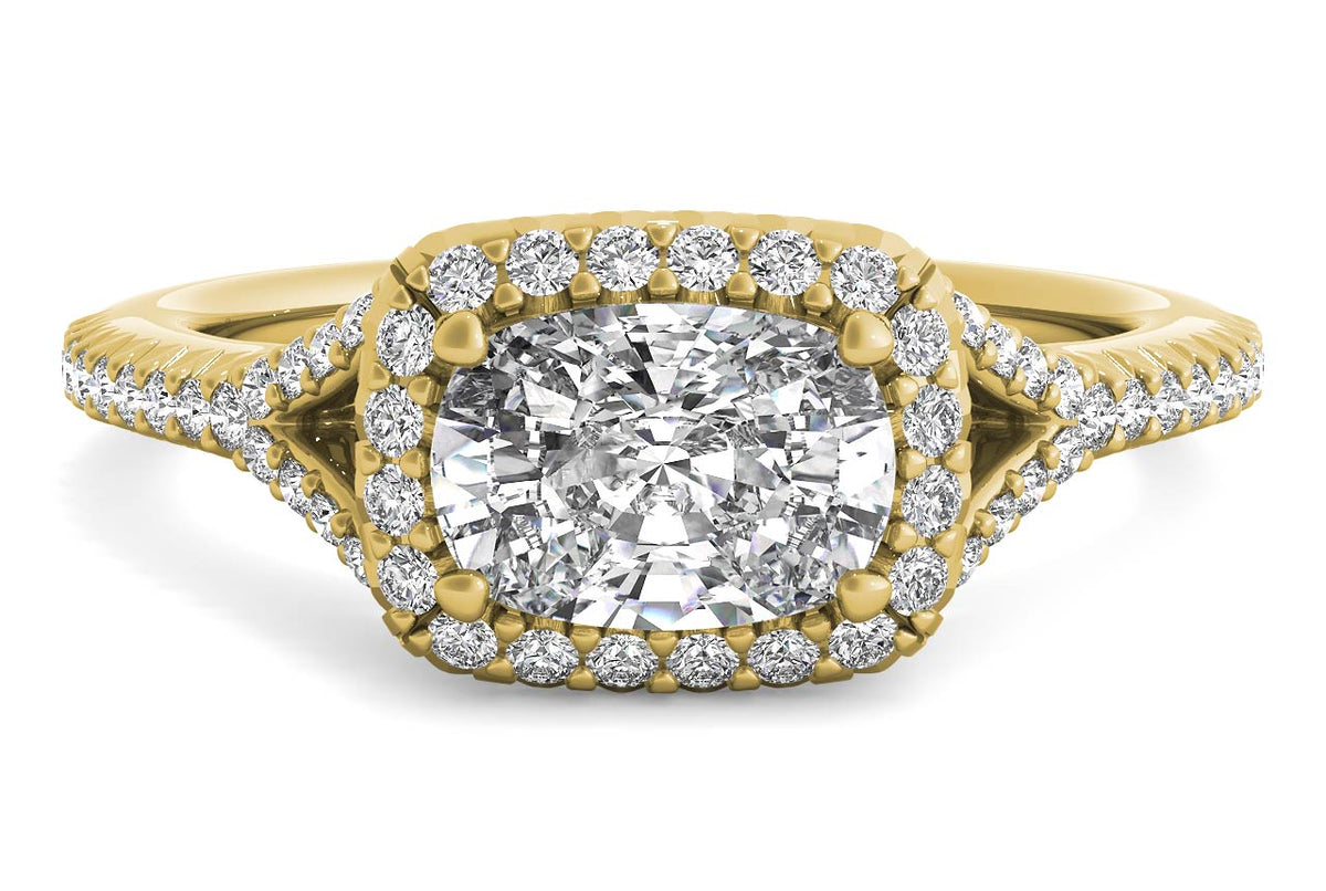 Kate Cushion Cut Lab Grown Diamond 18Kt Yellow Gold Engagement Ring