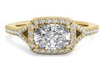 Kate Cushion Cut Lab Grown Diamond 18Kt Yellow Gold Engagement Ring
