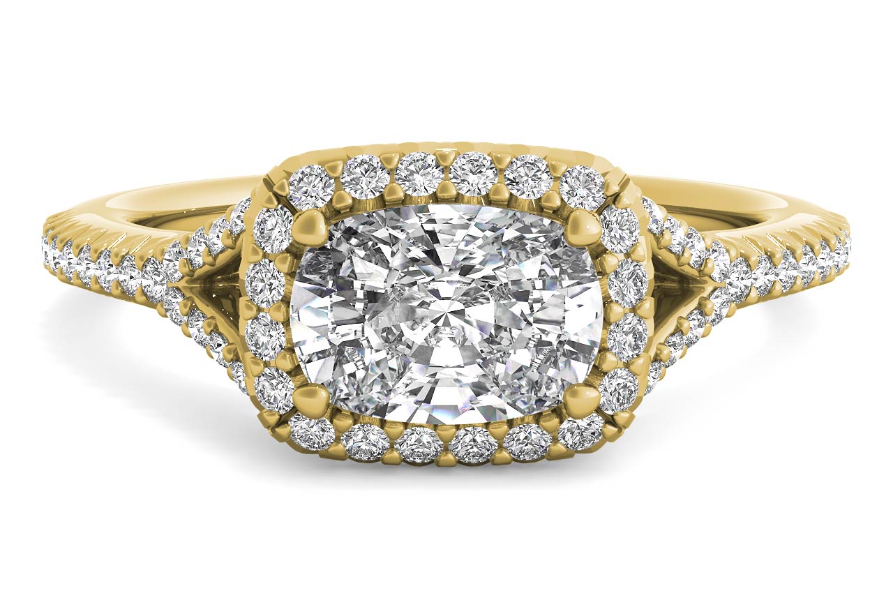 Kate Cushion Cut Lab Grown Diamond 18Kt Yellow Gold Engagement Ring