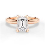 Elaine Emerald Cut Lab Grown Diamond 18Kt Rose Gold Engagement Ring