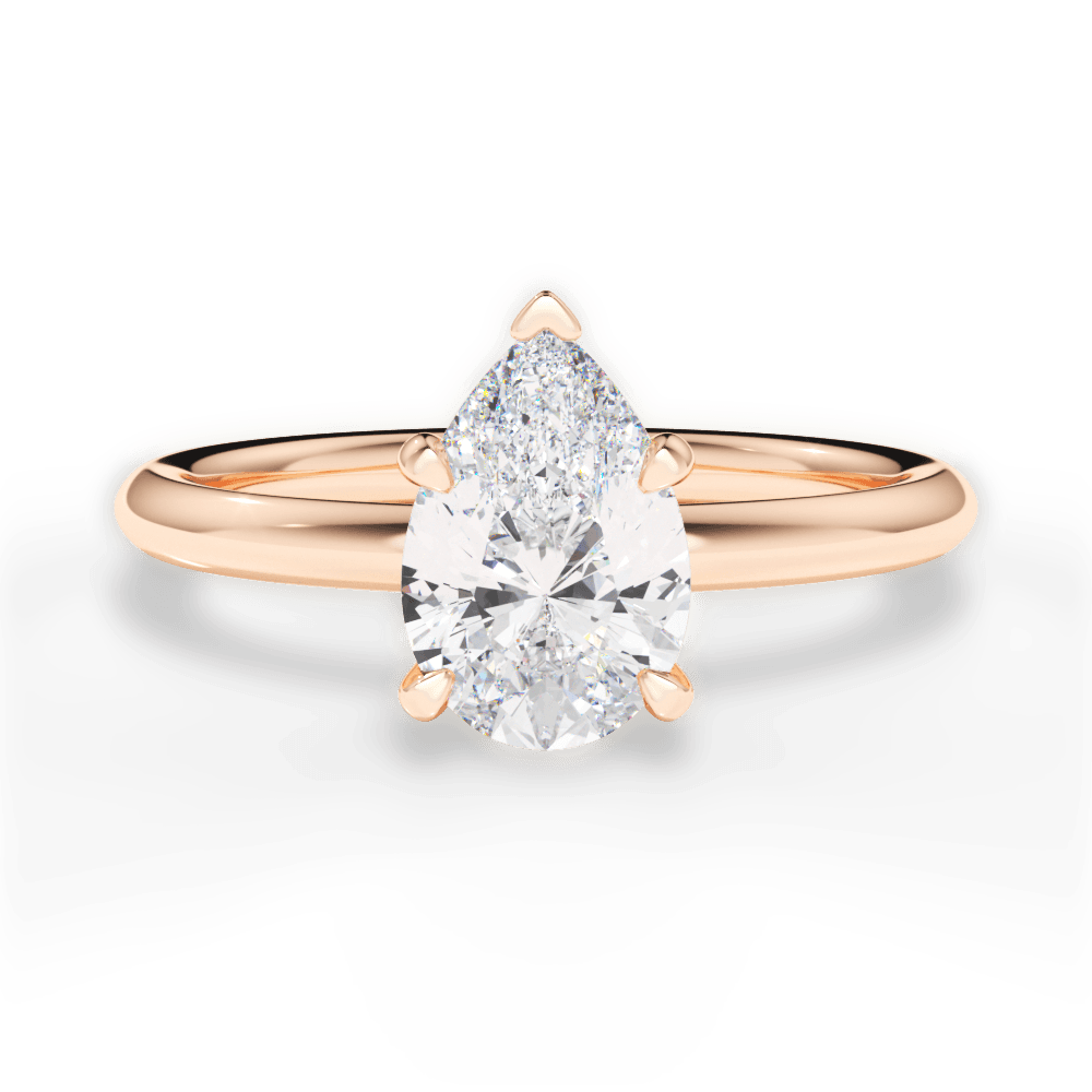 Brenda Pear Cut Lab Grown Diamond 18Kt Rose Gold Engagement Ring